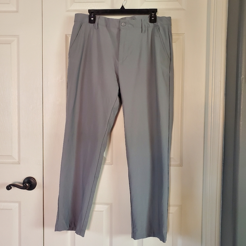 Adidas Golf Pants Tapered-Leg Gray 4 Way Stretch UPF Water Repellant Size 34x30